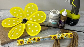 Sunflower Decor DIY || Using a Dollar Tree Pinwheel Flower || Just 1 Easy Craft