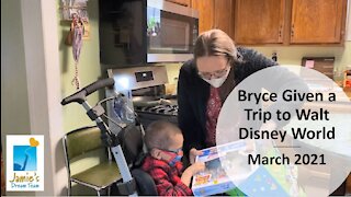 Bryce Given a Trip to Walt Disney World l Jamie's Dream Team l March 2021
