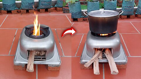 Making a wood stove with an old sink is both beautiful and save firewood