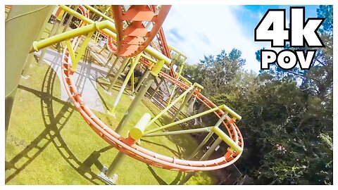 [4k] Swamp Thing Roller Coaster - Wild Adventures, GA