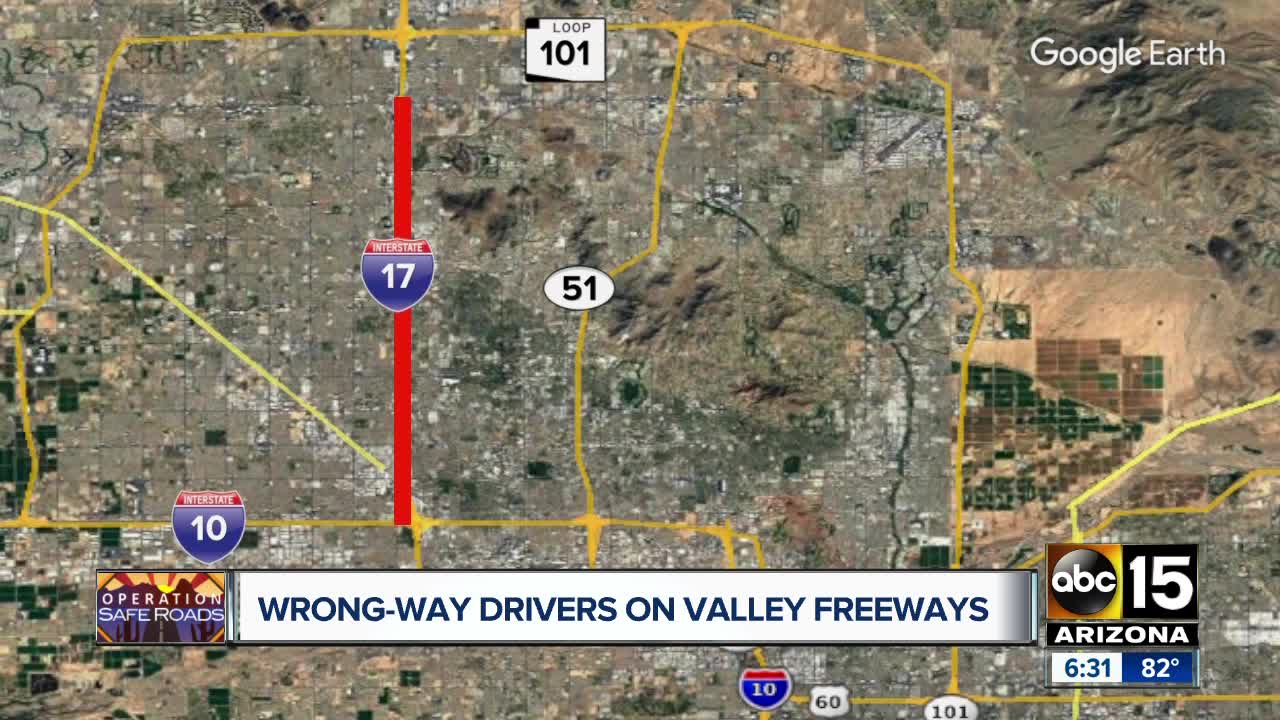 Wrong-way drivers on Valley freeways