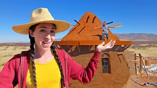 Our Odd Little Earthbag Home Gets A Sombrero!