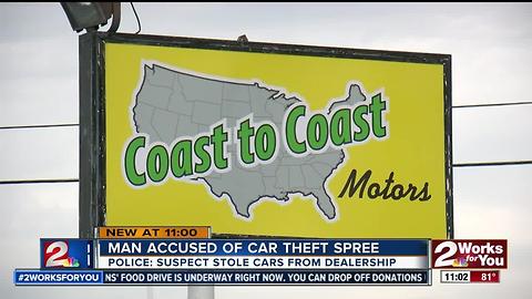 Man arrested after accused of car theft spree
