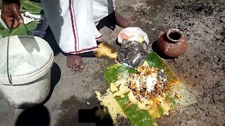 Hindu Ritual at the Cemetery with the deceased ashes