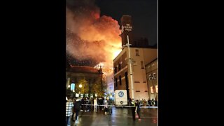 Massive fire in Leeds LAST NIGHT at the old City Council building near the museum