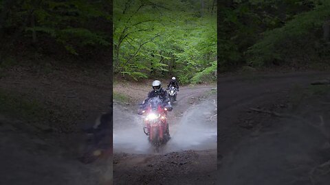 Africa Twin Water Crossing with Vstrom #africatwin #adventure #motorcycle