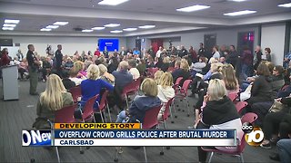 Packed meeting in Carlsbad after woman was stabbed to death
