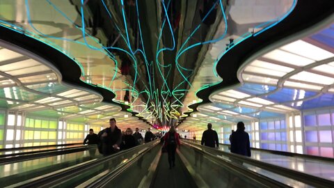 'The Sky’s The Limit' Underground Walkway between Concourse B & C Chicago O'Hare Airport