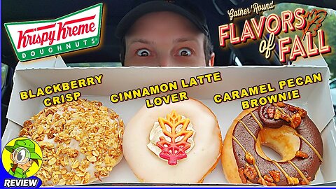 Krispy Kreme® FLAVORS OF FALL DOUGHNUTS Review 🍁🦃🍩 ALL 3 NEW FLAVORS! 🤩 Peep THIS Out! 🕵️‍♂️