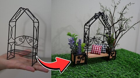 DIY I customized a $2 miniature garden bench/2ドルで買ったミニチュアベンチ改造してみた🔨
