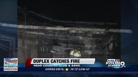 Two displaced after duplex catches fire