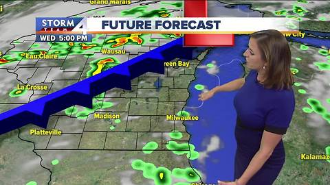 Showers and storms later in the day Wednesday