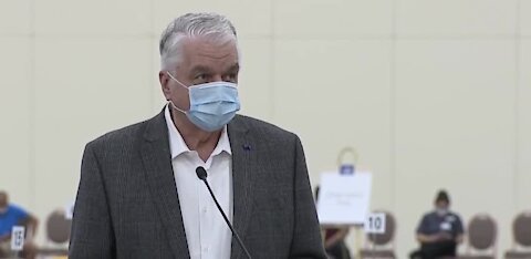 Gov. Sisolak speaks at MGM Resorts clinic