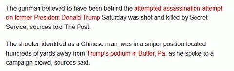 Pres Trump Butler Pennsylvania rally assassination attempt shooter chinese national