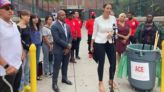 The Community Cleaning Announcement Press Conference outside Broadway Junction hosted by Sandy Nurse