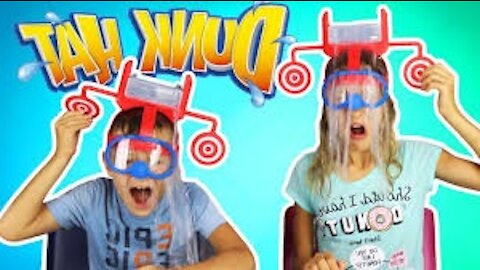 DUNK HAT GAME CHALLENGE! Family Fun Video1