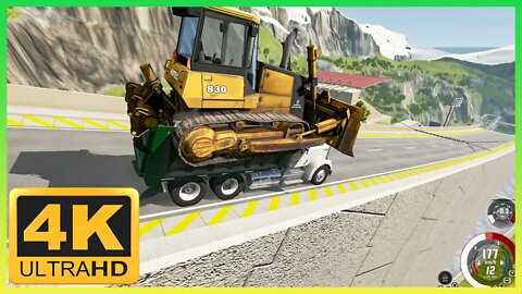 TruckFails | Dump Trucks vs Chain + Dump Trucks vs Ramp #195 | BeamNG.Drive |TrucksFails