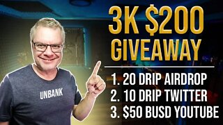 Drip Airdrop & 3K Subscriber Give Away! $200 in Total!!