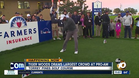 Tiger Woods draws crowd at Pro-Am