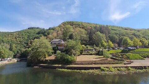 Luxemburg the beautiful Esch Sur Sure region. Bird of prey. Roofvogel Luxemburgian panaromic view