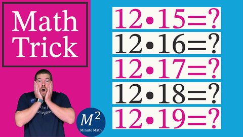 Multiply by 12 Math FAST! 12 times 15 through 19 | Minute Math Tricks - Part 59 #shorts