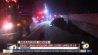 Driver killed in collision involving big rig on I-15