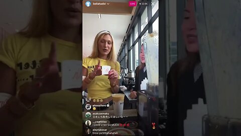 BELLA HADID IG LIVE: Open Up New Smoothie Store (08-01-23)