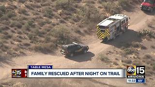 Family rescued after night on trail in New River