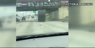 Drivers avoid giant fiber spool on Houston highway