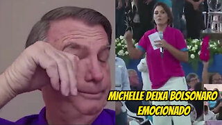 BOLSONARO SE EMOCIONA E SE PRONUNCIA EM EVENTO COM MICHELLE.