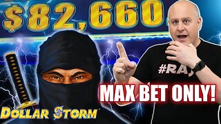 PLAYING for SUPER GRAND CHANCE on DOLLAR STORM NINJA MOON SLOT MACHINE!! MAX BET BONUS