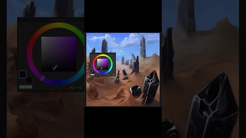 Process of obsidian pillars painting from yesterdays stream. #shorts