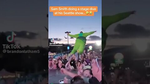 Sam Smith tries crowd surfing