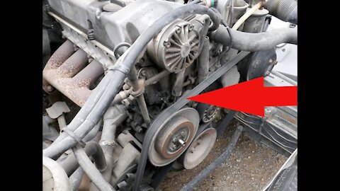 Mercedes Benz W124 - Fix squeaky drive belt, change belt tensioner DIY repair
