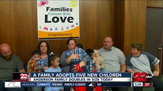A family doubled in size Friday when they adopted five children