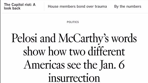 Leader McCarthy & Nancy Pelosi speak in unison about shared opinions on Jan 6th ‘riots’.