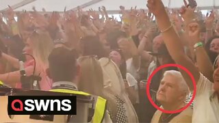 86-year-old gran watches bagpipe rendition of Insomnia by Faithless surrounded by ravers