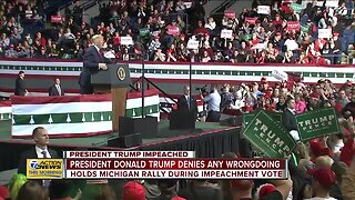President Trumps learns of impeachment during Michigan rally