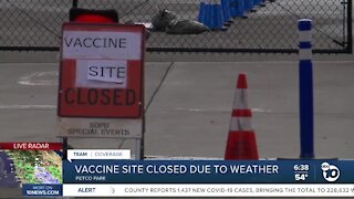 Inclement weather forces closure of vaccine 'super station'