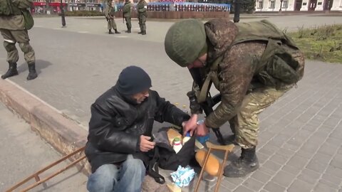 Humanitarian aid from Russia in Kherson city