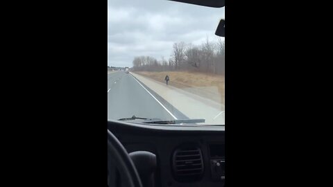 Person Walking On The Highway