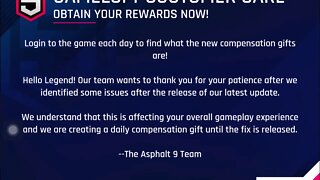 Claiming the 1st Daily Compensation Gifts | Asphalt 9: Legends