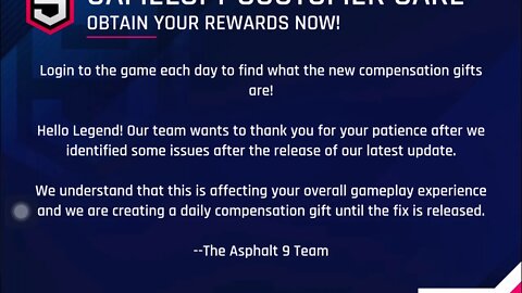 Claiming the 1st Daily Compensation Gifts | Asphalt 9: Legends