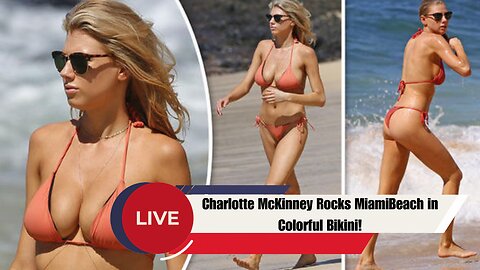 Charlotte McKinney Rocks Miami Beach in Colorful Bikini | Celeb Leaks