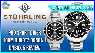 Citizen BN0190-82E Clone? | Stuhrling Pro Sport Diver 100m Quartz 3950A.1 Unbox & Review