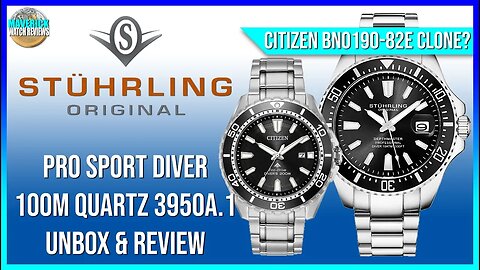 Citizen BN0190-82E Clone? | Stuhrling Pro Sport Diver 100m Quartz 3950A.1 Unbox & Review