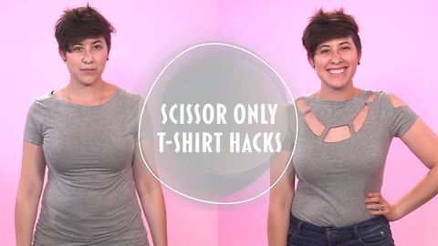 Hack up your T-shirt: Evening glam look