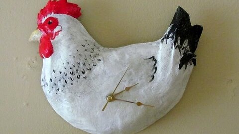 Paper Mache Chicken Clock Tutorial