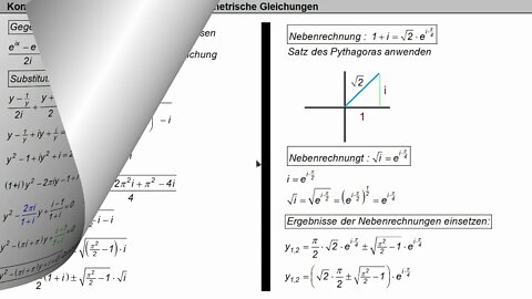 Trigonometrische Gleichungen im Bereich komplexer Zahlen ►sin(x)+cos(x)=π