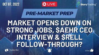 10/7/22 PreMarketPrep: Market Opens Down on Strong Jobs, $AEHR CEO Interview & $RELL Follow-Through?